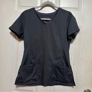 Healing Hands Scrub Top Womens  Purple Label Yoga Gray  Shirt MEDIUM Style 2245